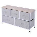 Homcom Meuble de rangement 4 tiroirs chiffonnier dim. 45L x 30l x 92H cm métal MDF non tissé noir(c-2)