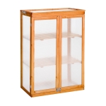 Mini serre de jardin étagères 2 portes toit ouvrant sapin traité polycarbonate