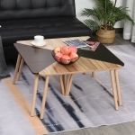 Lot de 4 Tables Basses Gigognes Table de Salon Triangle Bois 80 x 80 x 42,5 cm Multi-Couleurs(c-2)