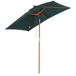 Outsunny Parasol rectangulaire inclinable bois polyester haute densité 2L x 1,5l x 2,3H m vert foncé