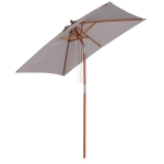 Outsunny Parasol de Jardin en Bambou Inclinable Gris Clair 2 x 1,5 x 2,3 m