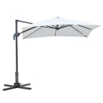 Outsunny Square Umbrella Parasol W/360° Rotation, 245Lx245Wx248H cm-Grey(c-2)