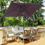 Outsunny Patio Umbrella Parasol W/ Tilt Crank-Brown