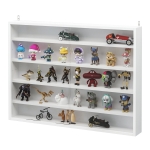 HOMCOM 5-Tier Wall Display Shelf Unit Cabinet w/ Adjustable Shelves Glass Doors White