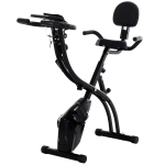 HOMCOM Steel Stationary Bike 2-in-1 Exercise Bike w/ Arm Resistance Bands Black