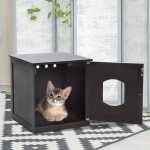 Pawhut Cat Litter House-Dark Brown(c-1)