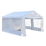 Outsunny Gazebo Marquee Party Tent, Steel Frame, 4x4 m-White