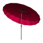 Outsunny Ф255cm Parasol with 18 Sturdy Ribs Push Button Tilt Crank for Garden Wine Red