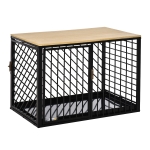 PawHut Heavy Duty Steel Small- Medium Dog Crate Dog Kennel w/ Tray Black 76L x 48W x 53H cm