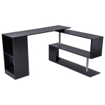 HOMCOM 55" 360° Rotating Corner Computer Desk Modern L-Shaped Home Office Workstation White(c-2)