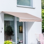 Outsunny Retractable Awning, 3,5x2,5 m-Cream White(c-3)