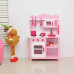 HOMCOM Kids MDF Pretend Play Minatare Kitchen Silver/Black(c-2)
