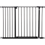 PawHut Pressure Fitted Pet Dog Safety Gate Metal Fence Extending 76-107cm Wide, Black