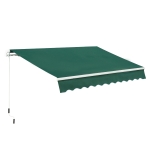 Outsunny Awning Canopy Manual Retractable Porch Sun Shade Shelter 3 x 2m Green