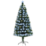 HOMCOM 5ft White Light Artificial Christmas Tree w/ 180 LEDs Star Topper Tri-Base