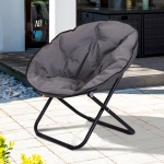 Outsunny Folding Saucer Moon Chair, 80Lx80Wx75H cm, Metal Frame, 600D Oxford Cloth-Blue(c-2)