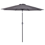 Outsunny Patio Umbrella Garden Parasol Outdoor Steel,3x2.45m Gray