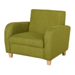 HOMCOM Kids Elevated Linen Upholstered Armchair Green