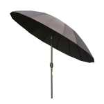 Outsunny Ф255cm Parasol with 18 Sturdy Ribs Push Button Tilt Crank for Garden Dark Grey