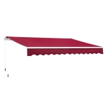 Outsunny 3.5M x 2.5M Manual Awning Canopy Retractable Sun Shade Shelter for Garden Patio