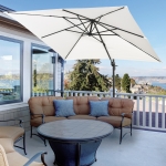 Outsunny 2.7m Outdoor Cantilever Roma Parasol 360° Rotating w/ Cross Base Cream White