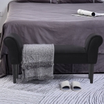 HOMCOM Upholstered MDF Bedroom Chaise Lounge Bench White(c-1)