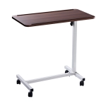 HOMCOM Multipurpose Overbed/Chair Table W/4 Castors-White/Brown(c-2)