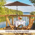 Outsunny 2.7 m Patio Umbrella Sun Shade Tilt Crank Garden Aluminium Frame-Cream White(c-1)