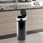 HOMCOM 42 L Stainless Steel Sensor Trash Can W/ Bucket-Chrome(c-3)