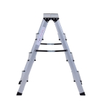 HOMCOM Aluminium Alloy Double-Sided Folding 4-Step Ladder Silver