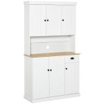 HOMCOM Freestanding Kitchen Cabinet Unit Cabinet Drawer Storage Pantry Home, 101W x 39D x 180Hcm-White(c-2)