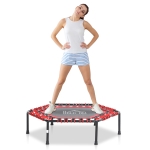 HOMCOM Mini Hexagon Steel Frame Trampoline with Anti-slip Rubber Pads Red