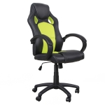 HOMCOM PU Leather Racing Office Chair-Black/Blue/White(c-6)