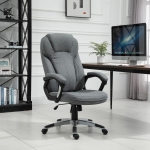 Vinsetto Executive Office Gaming Chair Linen Rocking Seat w/ Adjustable Padded Seat & Wheels in Blue(c-2)
