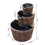 Outsunny Wooden Water Pump Fountain, 2 Tier-Fir Wood/Steel(c-3)
