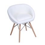 HOMCOM Faux Leather Lounge Chair W/Solid Wooden Legs-White