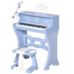 HOMCOM 37 Key Kids Battery Keyboard Mini Grand Piano Stool Microphone Musical Toy
