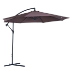 Outsunny Φ3m Hanging Umbrella Parasol-Coffee