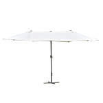 Outsunny 4.6 m Twin Parasol with Crank-Cream White(c-1)
