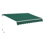 Outsunny 4x2.5m Manual Awning Window Door Sun Weather Shade w/ Handle Green