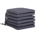 Outsunny Set of 6 Pcs Chair Cushion, 42Lx42Wx5T cm-Black(c-3)