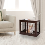 PawHut Small Dogs 3-Door MDF Indoor Cage Brown