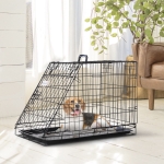 PawHut Dogs Metal Collapsible Large Transport Crate w/ Removeable Tray Black