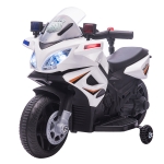HOMCOM Kids 6V Electric Pedal Motorcycle Ride-On Toy Battery 18-48 months White