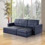 HOMCOM PU Leather Sofa Bed-Black(c-1)
