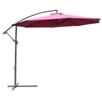 Outsunny 3m Water Resistant Terylene Hanging Parasol Wine Red