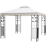 Outsunny 3m x 3m Vented Roof Metal Frame Garden Gazebo Cream