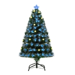 HOMCOM 4ft White Light Artificial Christmas Tree w/ 130 LEDs Star Topper Tri-Base