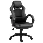 HOMCOM PU Leather Racing Office Chair-Black/Blue/White(c-3)