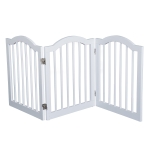 Pawhut Wooden Dog Gate For Stairs Stepover Panel Pet Fence Folding Safety Barrier-White(c-1)